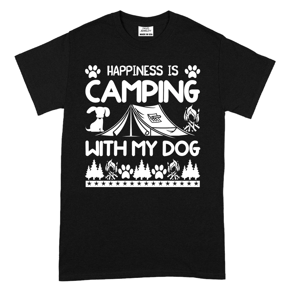 Happiness Is Camping With My Dog - Black Happiness Is Camping With My Dog - Black
