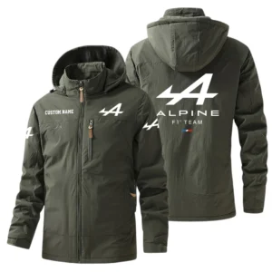 Alpine F1 Team Windbreaker Jacket Hooded, Warm Lining Waterproof Outdoor Running Jacket For Men, Custom Name HIHI240225Y17WO88ALP