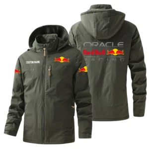 Oracle Red Bull Racing Windbreaker Jacket Hooded, Warm Lining Waterproof Outdoor Running Jacket For Men, Custom Name HIHI260225Y17WO88ORR