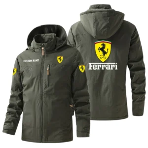 Scuderia Ferrari F1 Windbreaker Jacket Hooded, Warm Lining Waterproof Outdoor Running Jacket For Men, Custom Name HIHI280225Y17WO88SF1