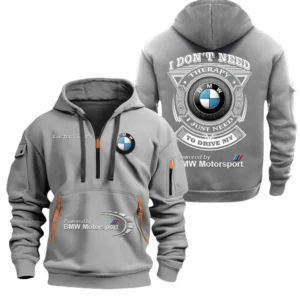 BMW M Motorsport Half Zip Hoodie, Sports Hooded Multi-Pockets, Custom Name TN250325Y25QZ2HCT3BMM
