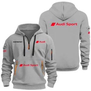 Audi Sport Half Zip Hoodie, Sports Hooded Multi-Pockets, Custom Name HIDI060325Y25QZ2HAUS