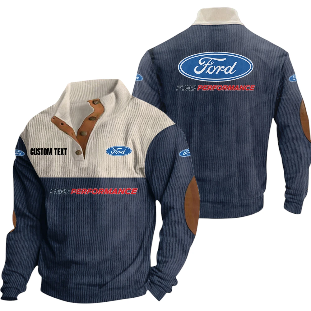 Ford Performance Exclusive Logo Knitted Ribbed Corduroy Sweatshirt Mid Stretch Stand Collar Pullover Sweater, Custom Text HG140325Y32RCSCT1FOP Ford Performance Exclusive Logo Knitted Ribbed Corduroy Sweatshirt Mid Stretch Stand Collar Pullover Sweater, Custom Text HG140325Y32RCSCT1FOP