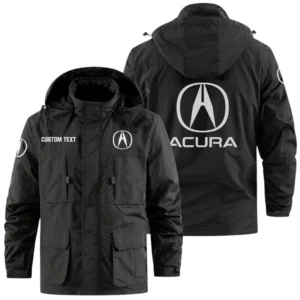 Acura Exclusive Logo Windbreaker Jacket Hooded Detachable, Outdoor Jacket Multi Pocket, Custom Name HIDI170325Y26WMPACU