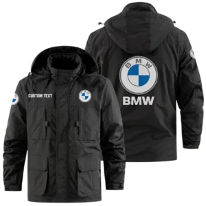 BMW Exclusive Logo Windbreaker Jacket Hooded Detachable, Outdoor Jacket Multi Pocket, Custom Name HIDI170325Y26WMPBMW