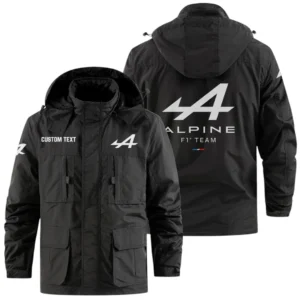 Alpine F1 Team Racing Exclusive Logo Windbreaker Jacket Hooded Detachable, Outdoor Jacket Multi Pocket, Custom Name HIDI180325Y26WMPAF1