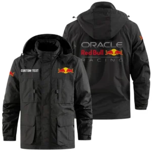 Oracle Red Bull Racing Exclusive Logo Windbreaker Jacket Hooded Detachable, Outdoor Jacket Multi Pocket, Custom Name HIDI180325Y26WMPORR