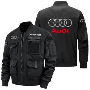 Audi Exclusive Logo Jacket x Baseball Collar Style Multiple Pockets Men’s Hiking Outdoor Jacket Custom Name HIHI140325Y40JCXAUD