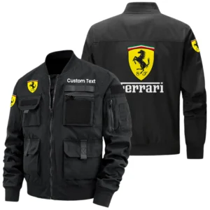 Scuderia Ferrari F1 Racing Exclusive Logo Jacket x Baseball Collar Style Multiple Pockets Men’s Hiking Outdoor Jacket Custom Name HIHI170325Y40JCXSF1