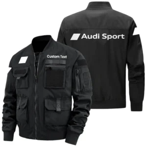 Audi Sport Racing Exclusive Logo Jacket x Baseball Collar Style Multiple Pockets Men’s Hiking Outdoor Jacket Custom Name HIHI180325Y40JCXAUS