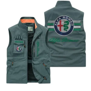 Alfa Romeo Multi Pocket Vest Sleeveless Men Outdoor Vest Lightweight Custom Name TN190425Y39MPVCT1ALR