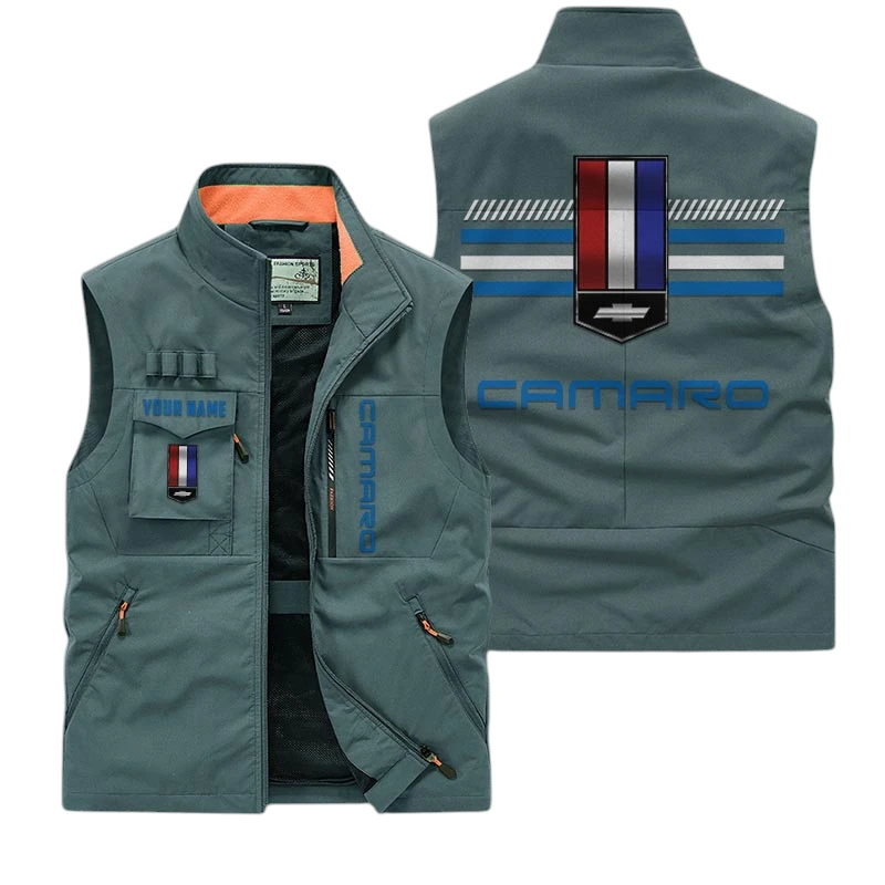 Chevrolet Camaro Multi Pocket Vest Sleeveless Men Outdoor Vest Lightweight Custom Name For Fans TN190425Y39MPVCT1CHC Chevrolet Camaro Multi Pocket Vest Sleeveless Men Outdoor Vest Lightweight Custom Name For Fans TN190425Y39MPVCT1CHC