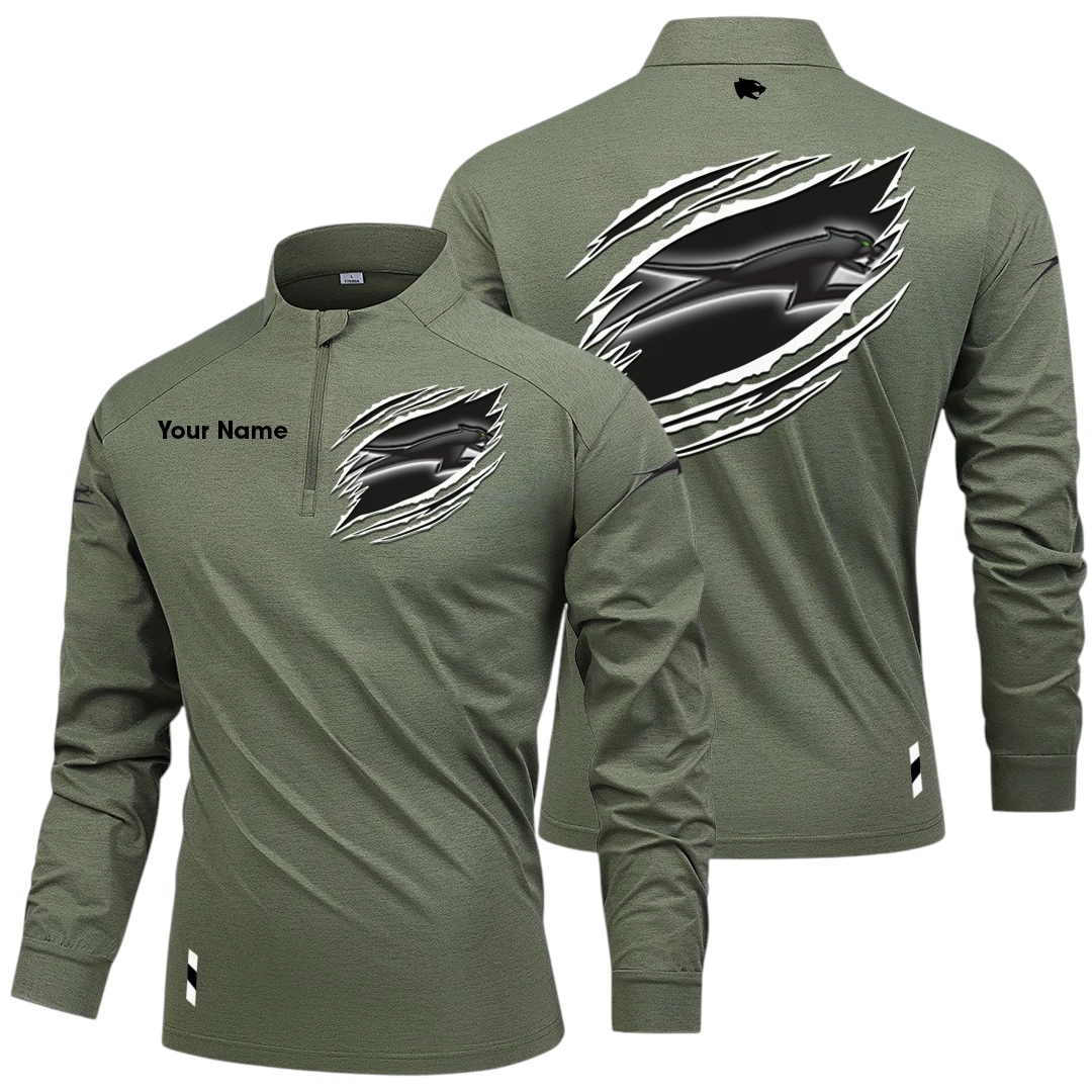 Arctic Cat Long Sleeve Shirt, Stand Collar Quarter Zip-up Custom Name HIDI080525Y49LMT05ARC Arctic Cat Long Sleeve Shirt, Stand Collar Quarter Zip-up Custom Name HIDI080525Y49LMT05ARC