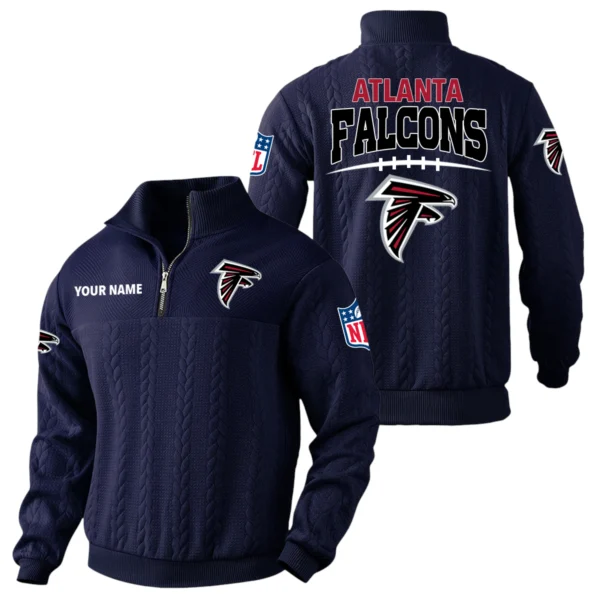 Atlanta Falcons Quarter Zip Sweatshirt Stand Collar Custom Name