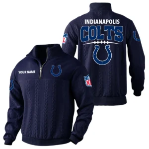 Indianapolis Colts Quarter Zip Sweatshirt Stand Collar Custom Name