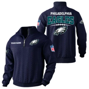 Philadelphia Eagles Quarter Zip Sweatshirt Stand Collar Custom Name