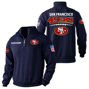 San Francisco 49ers Quarter Zip Sweatshirt Stand Collar Custom Name