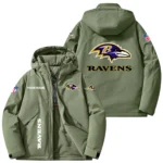 Baltimore Ravens Hooded Puffer Jacket Fleece Lined Personalize Name