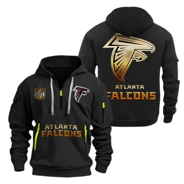 Atlanta Falcons Half-Zip Hoodie Multi-Pocket Custom Name
