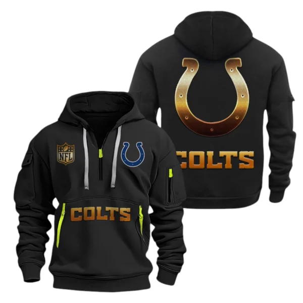 Indianapolis Colts Half-Zip Hoodie Multi-Pocket Custom Name