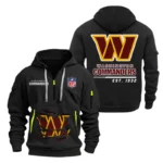 Washington Commanders Half Zip Hoodie Sports Hooded Multi-Pocket Personalize Name Limited