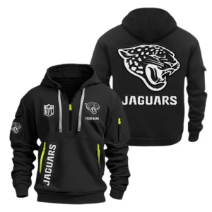 Jacksonville Jaguars Half Zip Hoodie Sports Hooded Multi-Pocket, Custom Name
