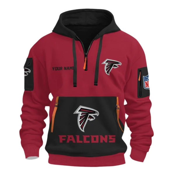 Atlanta Falcons Half Zip Hoodie All Over Prints Custom Name