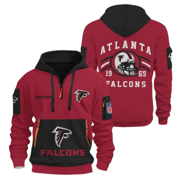 Atlanta Falcons Half Zip Hoodie All Over Prints Custom Name