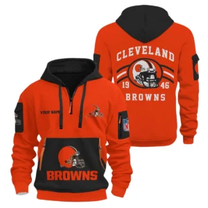 Cleveland Browns Half Zip Hoodie All Over Prints Custom Name