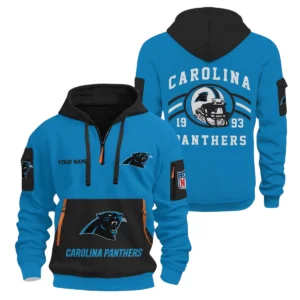Carolina Panthers Half Zip Hoodie All Over Prints Custom Name