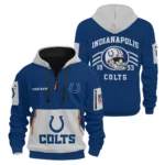 Indianapolis Colts Half Zip Hoodie All Over Prints Custom Name