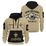 New Orleans Saints Half Zip Hoodie All Over Prints Custom Name