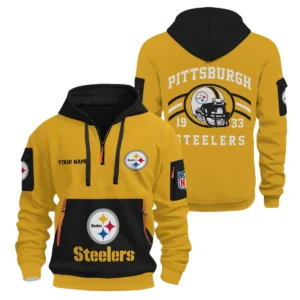 Pittsburgh Steelers Half Zip Hoodie All Over Prints Custom Name