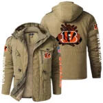 Cincinnati Bengals Windproof Fleece Jacket Hooded Custom Name