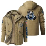 Indianapolis Colts Windproof Fleece Jacket Hooded Custom Name