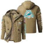 Miami Dolphins Windproof Fleece Jacket Hooded Custom Name