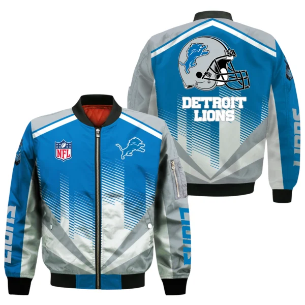 Detroit Lions Bomber Jacket All Over Prints Custom Name
