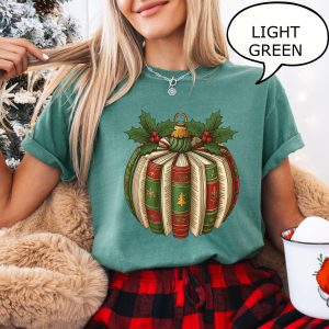Comfort Colors® Christmas Book Pumpkin T-Shirt, Retro Winter Christmas Shirt, Christmas Book Shirt, Christmas Teacher Shirt