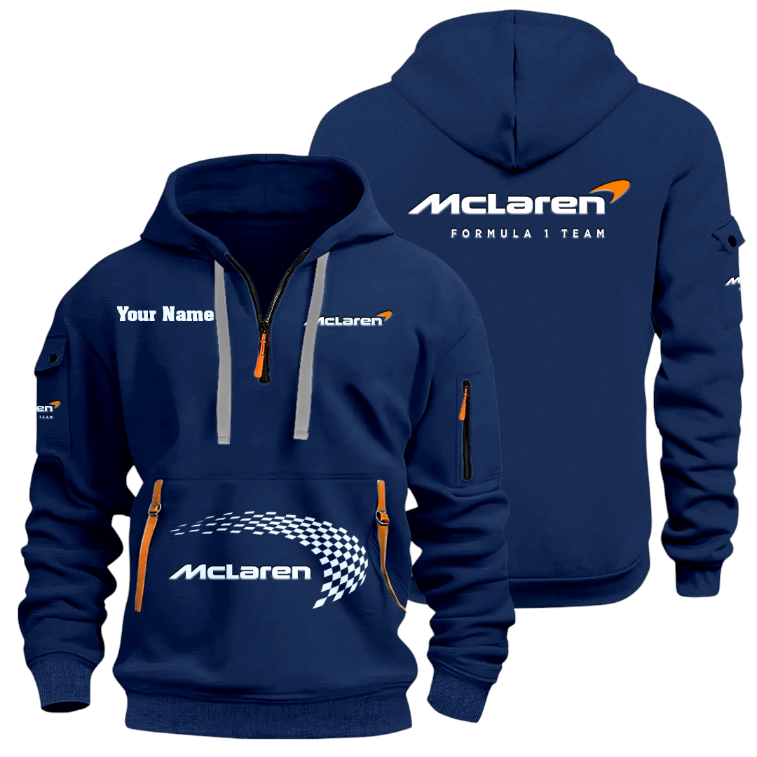 McLaren Racing Limited Half Zip Hoodie Sports Hooded Multi-Pockets Custom Name McLaren Racing Limited Half Zip Hoodie Sports Hooded Multi-Pockets Custom Name