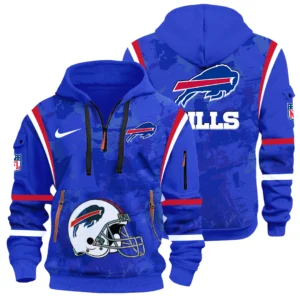 Buffalo Bills Half Zip Hoodie All Over Prints Custom Text