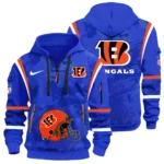 Cincinnati Bengals Half Zip Hoodie All Over Prints Custom Text