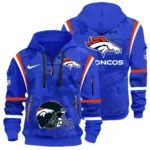 Denver Broncos Half Zip Hoodie All Over Prints Custom Text