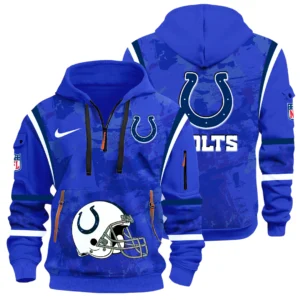 Indianapolis Colts Half Zip Hoodie All Over Prints Custom Text
