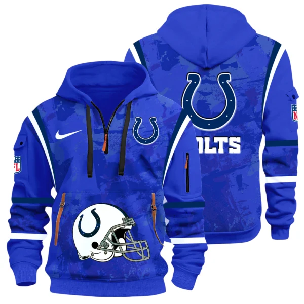 Indianapolis Colts Half Zip Hoodie All Over Prints Custom Text
