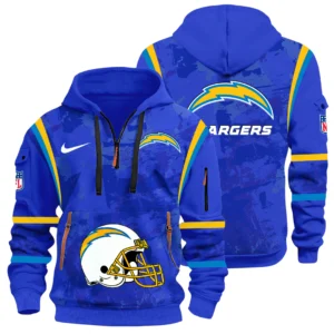 Los Angeles Chargers Half Zip Hoodie All Over Prints Custom Text