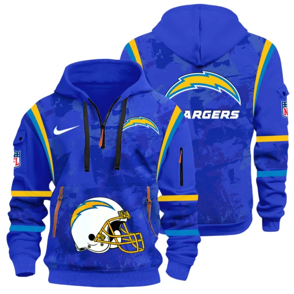 Los Angeles Chargers Half Zip Hoodie All Over Prints Custom Text