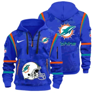 Miami Dolphins Half Zip Hoodie All Over Prints Custom Text
