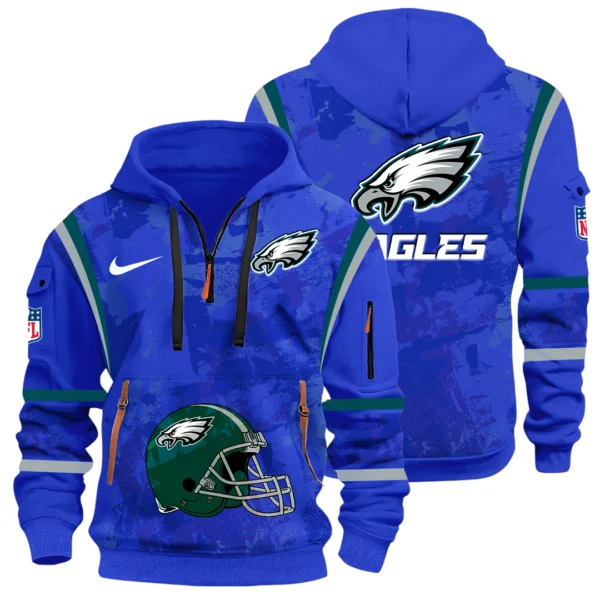 Philadelphia Eagles Half Zip Hoodie All Over Prints Custom Text