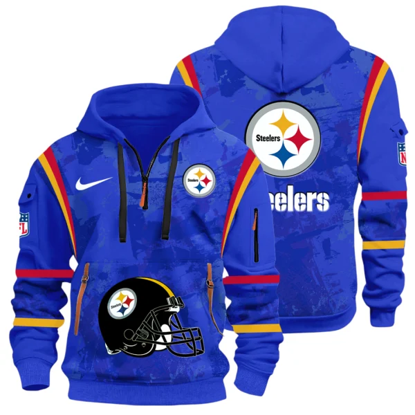 Pittsburgh Steelers Half Zip Hoodie All Over Prints Custom Text