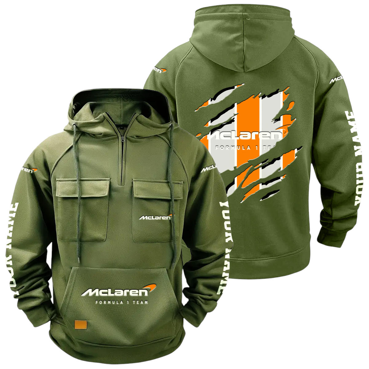 McLaren Racing Limited Quarter Zip Hoodie Multi-Pockets Custom Name McLaren Racing Limited Quarter Zip Hoodie Multi-Pockets Custom Name